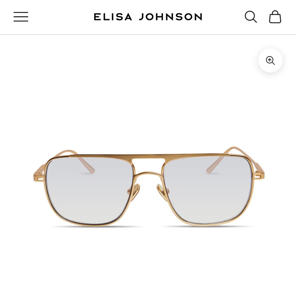 Elisa Johnson Gold Aviator Sunglasses never worn -orig 145$